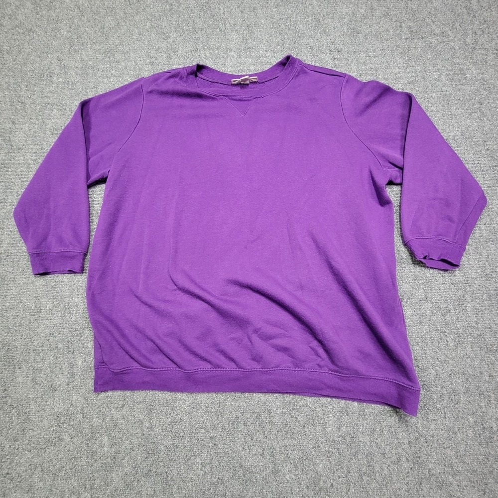 Woman‎ Within Sweater Womens 1X 22/24 Purple Crewneck Pullover Plus Size Casual
